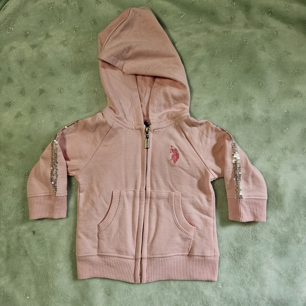 U.S. Polo Assn Girls Zip Up Hooded Jacket